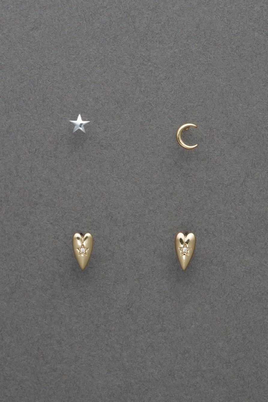 14k gld plated sterling sil ear set